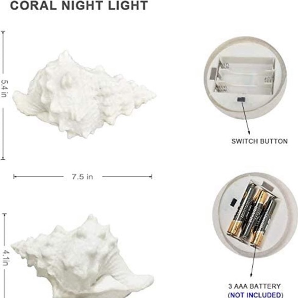 Coral shell night lIght. - Picture 2 of 7